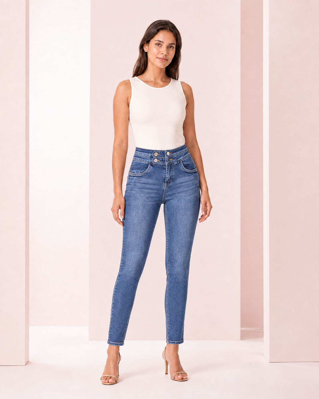 Jeans Pretina Doble Push Up