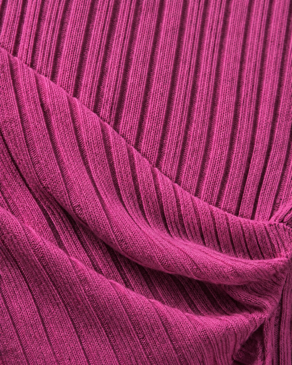 Polera Drapeada Mangas Globo Fucsia Frambuesa