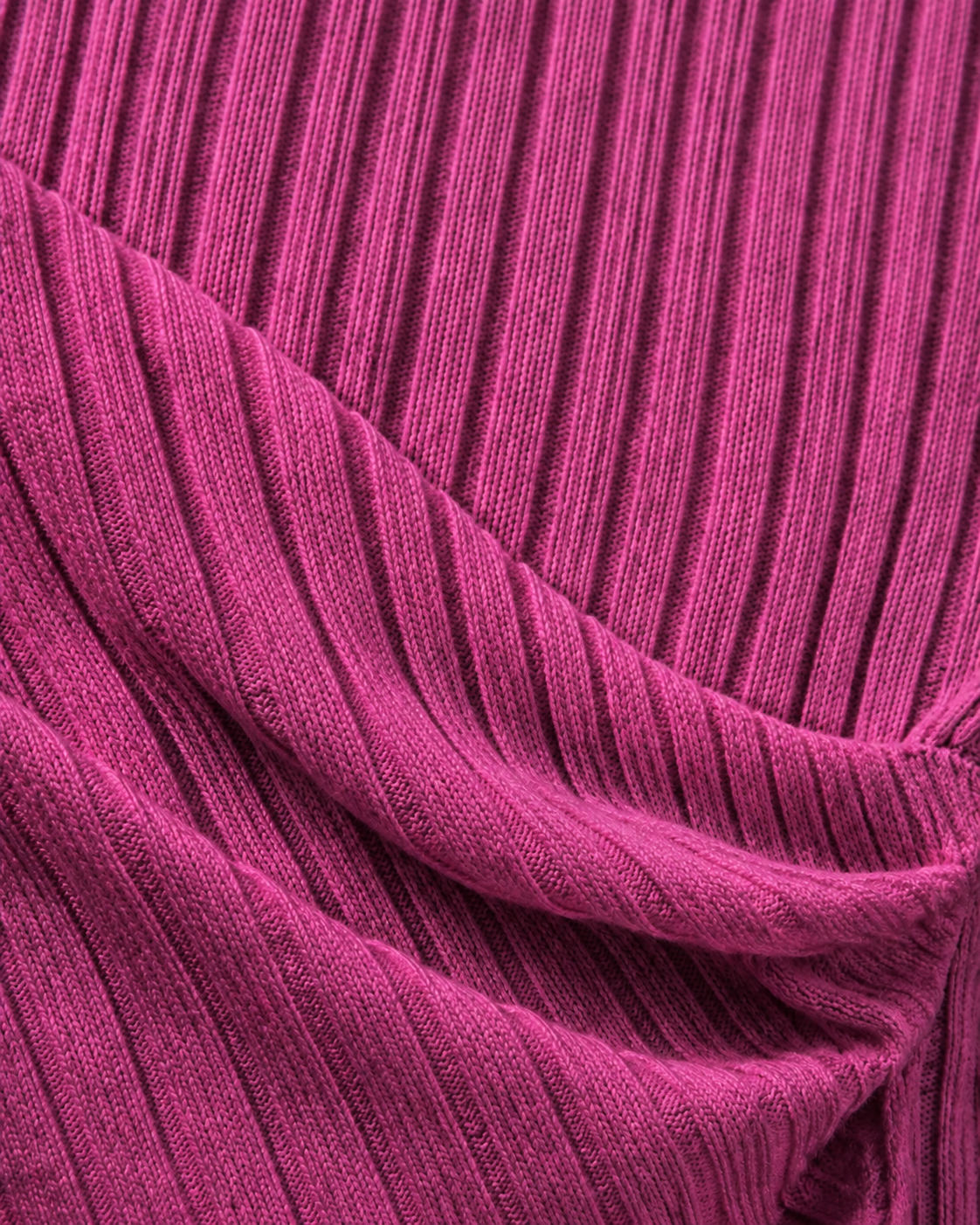 Polera Drapeada Mangas Globo Fucsia Frambuesa