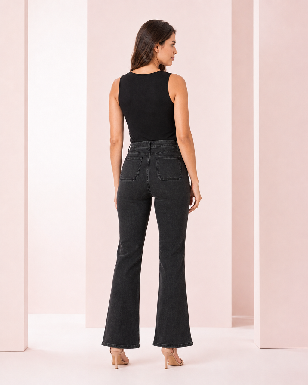 Jeans Flare Elasticado Negro