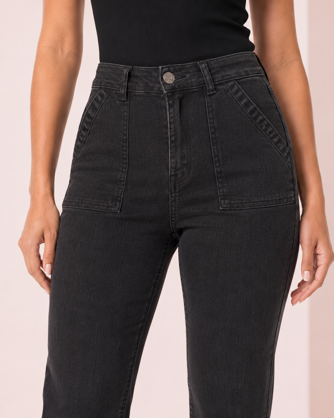 Jeans Flare Elasticado Negro