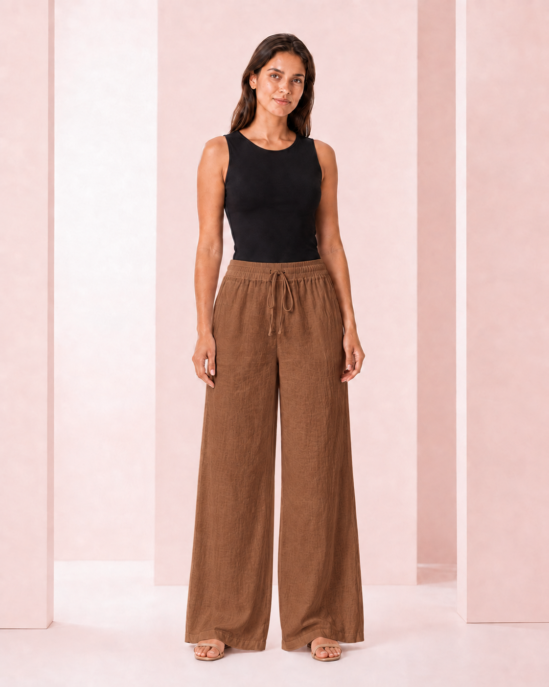 Pantalón Palazzo de Lino Café
