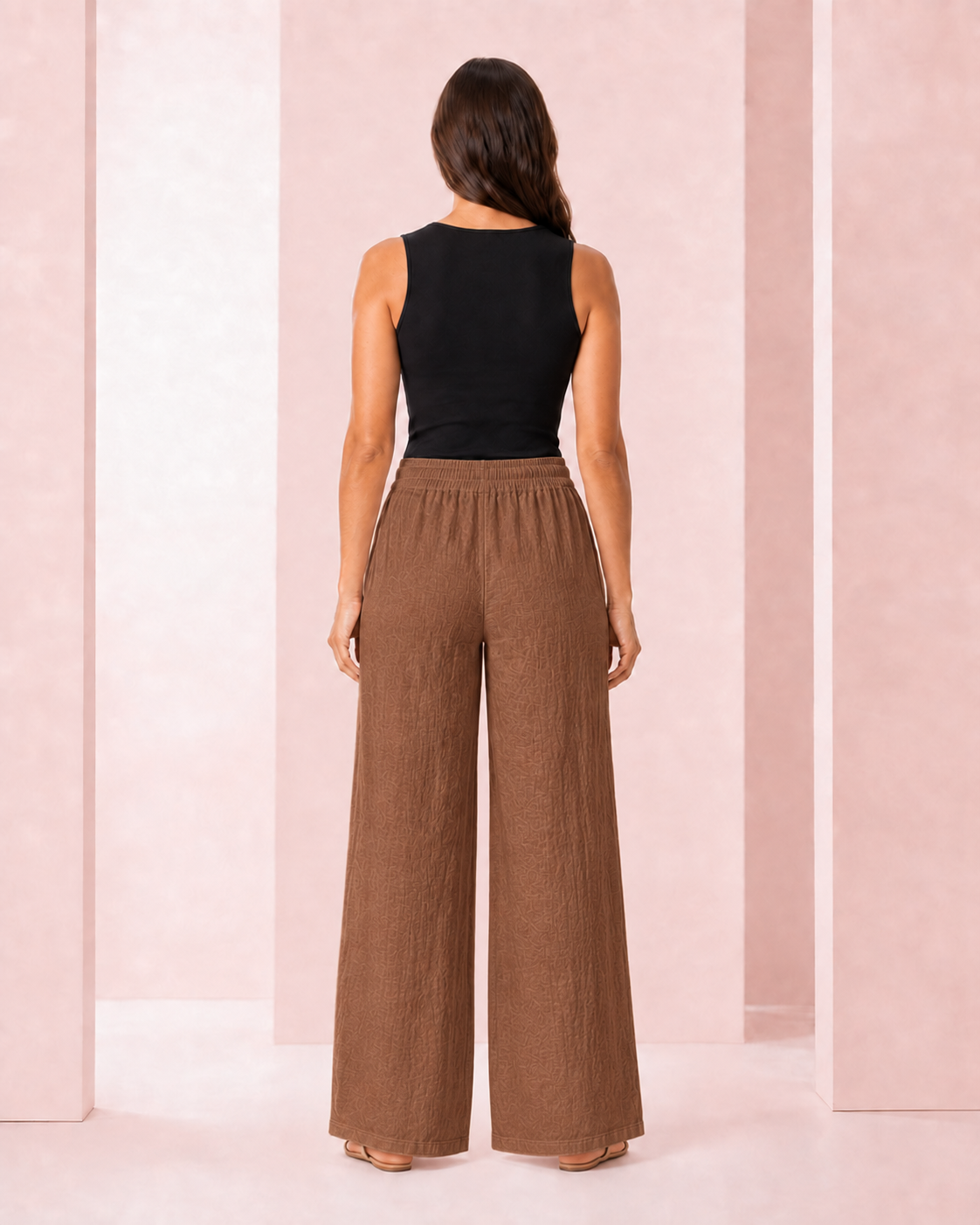 Pantalón Palazzo de Lino Café