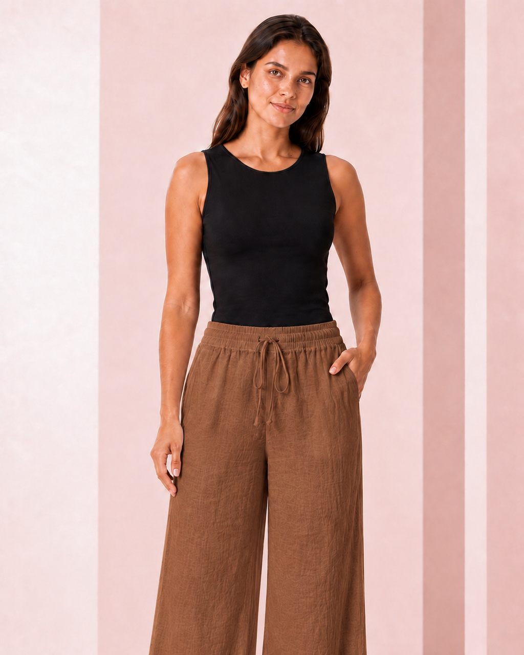 Pantalón Palazzo de Lino Café